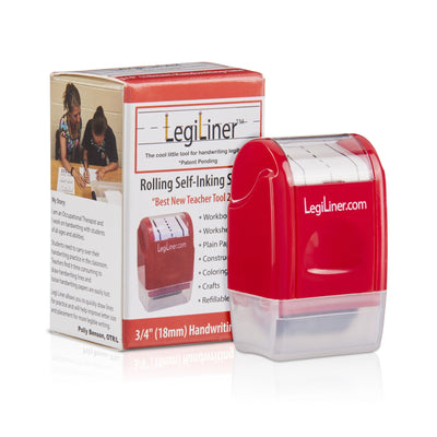 LegiLiner Self-Inking Teacher Stamp - 19mm Dashed Handwriting Line Roller
