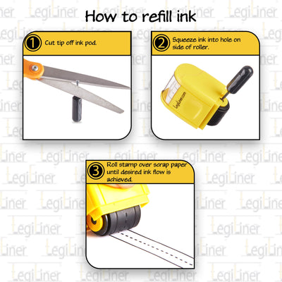 LegiLiner Self-Inking Teacher Stamp - 13mm Dashed Handwriting Line Roller