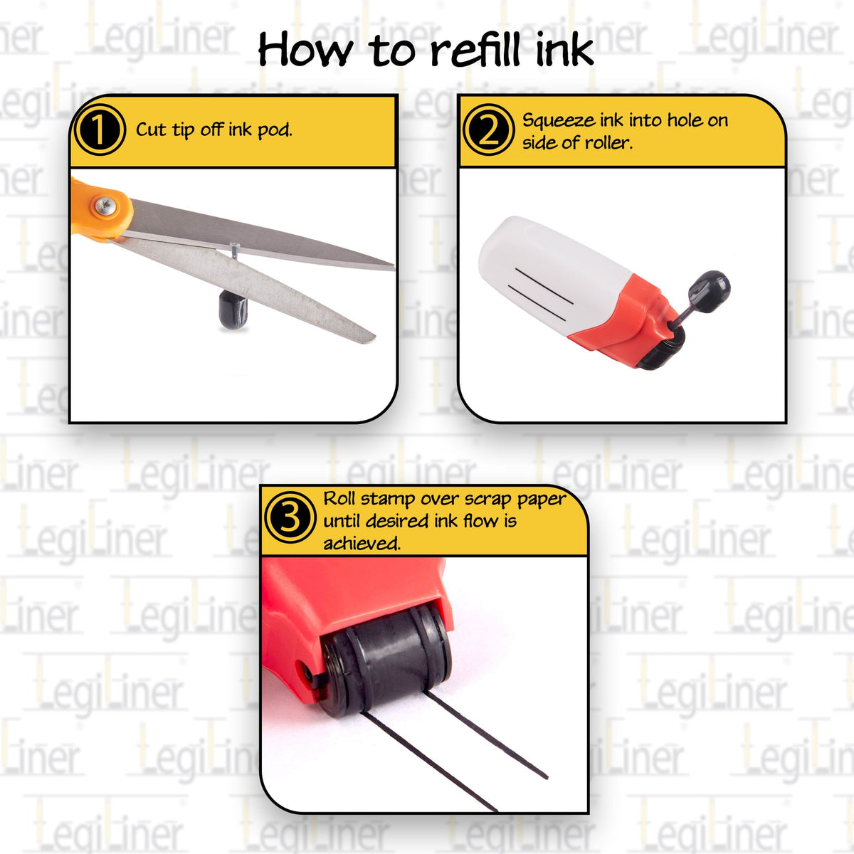 LegiLiner Self-Inking Teacher Stamp - 10mm Double Solid Handwriting Line Roller