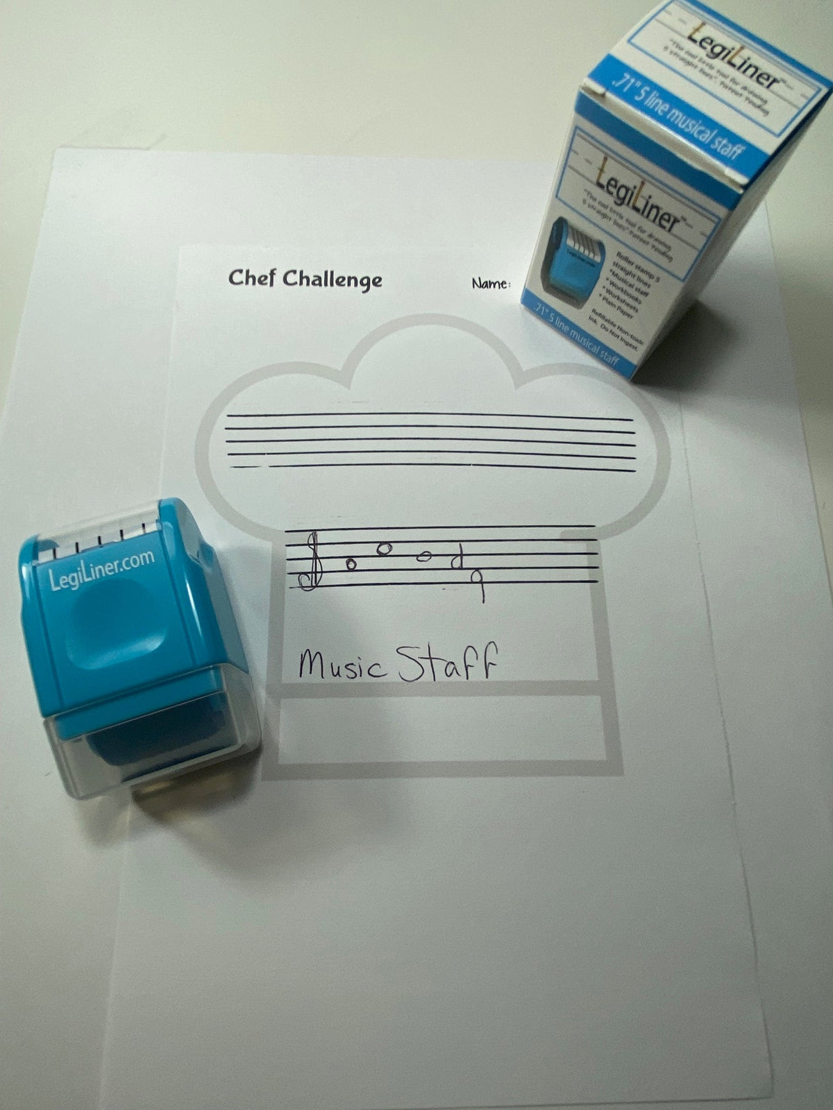 LegiLiner Self-Inking Teacher Stamp - Music Staff Roller
