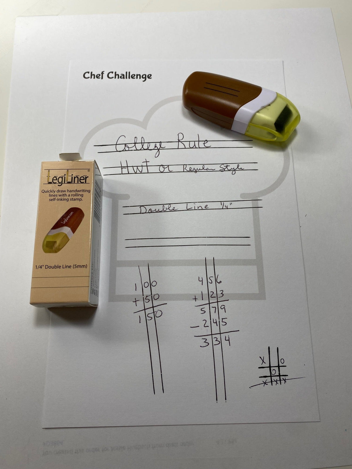 LegiLiner Self-Inking Teacher Stamp - 6mm Double Solid Handwriting Line Roller