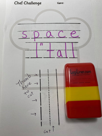 LegiLiner “Spaces” Self-Inking Teacher Stamp - 25mm Dashed Spaced Handwriting Line Roller