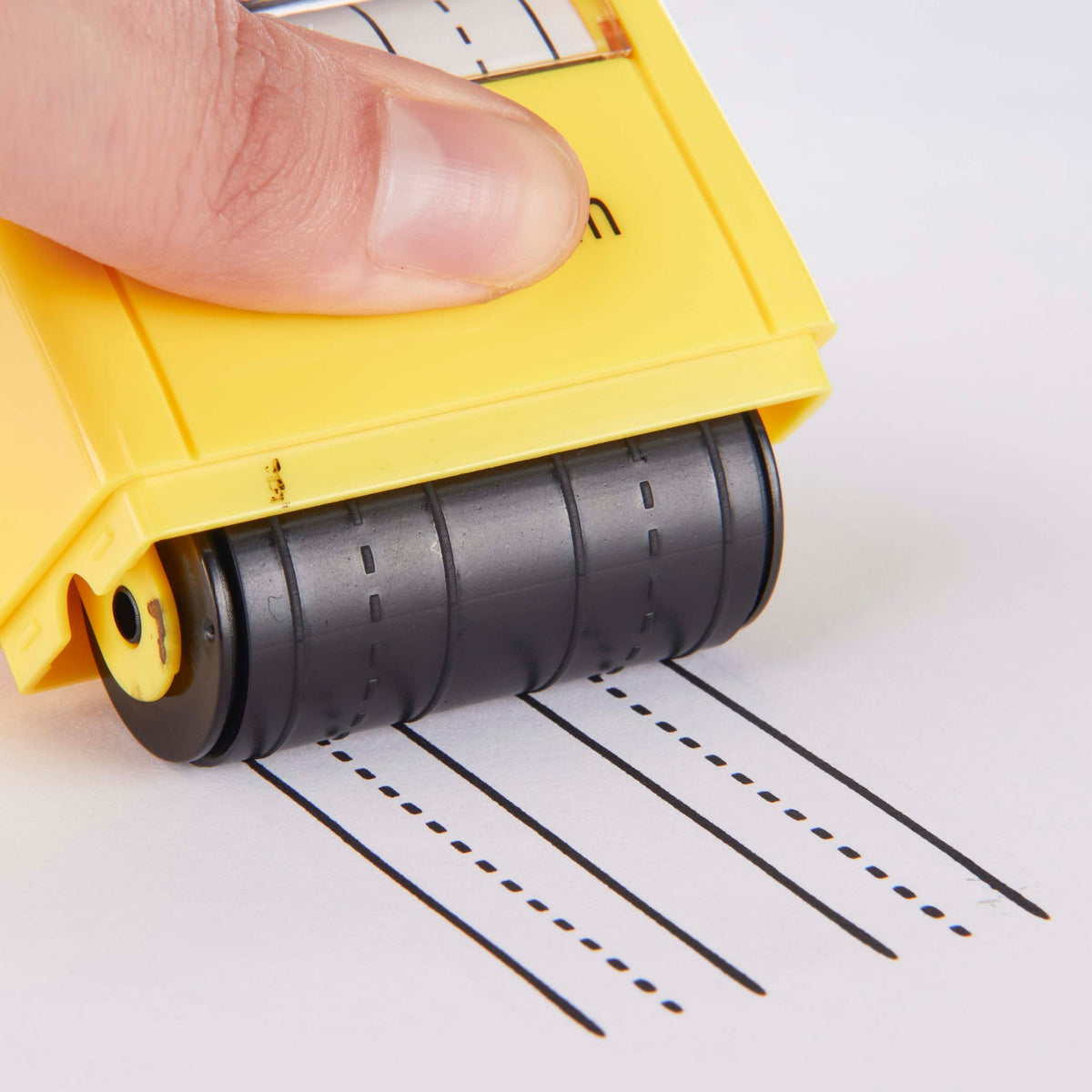 LegiLiner Self-Inking Teacher Stamp - Double Stack 13mm Dashed Handwriting Line Roller