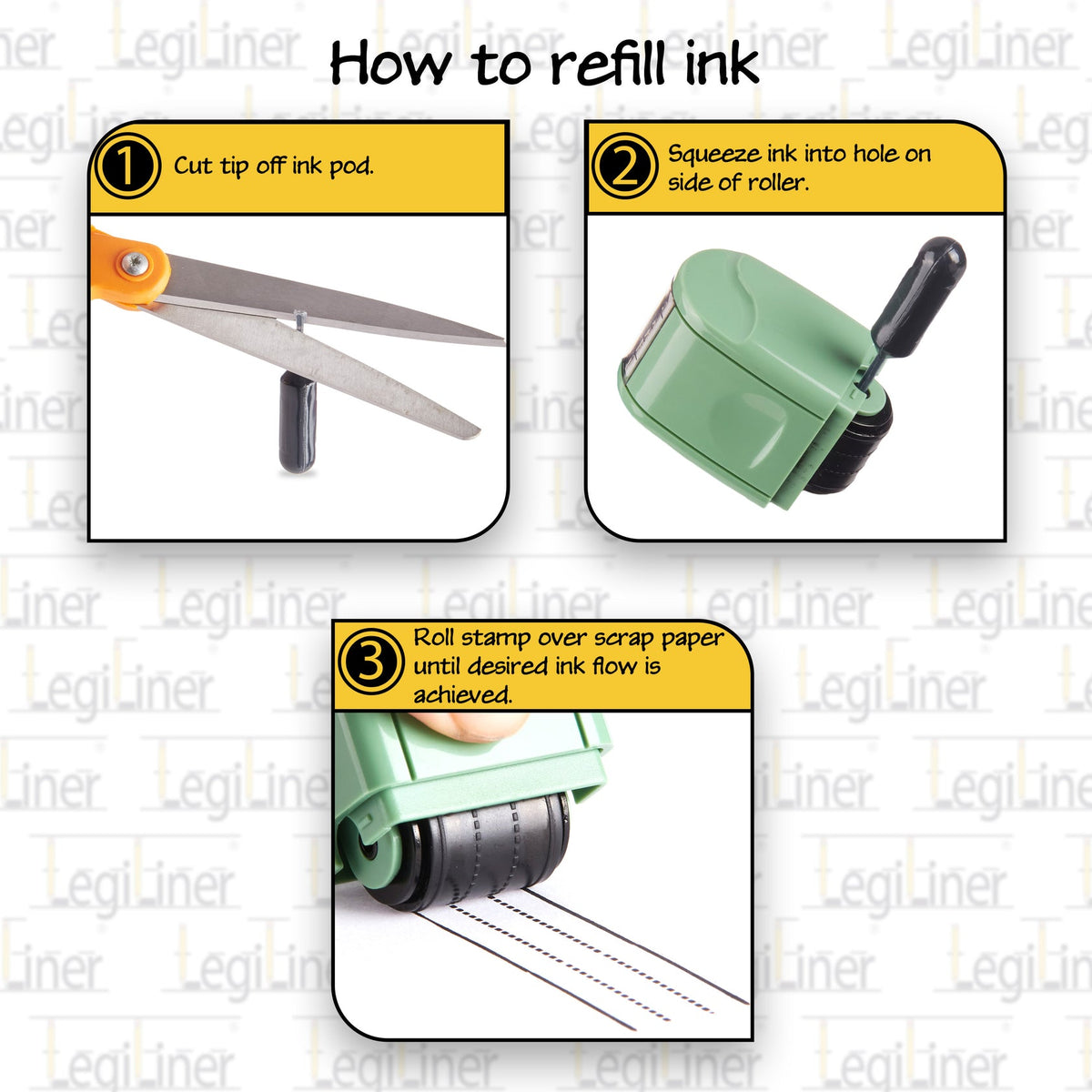 LegiLiner Self-Inking Teacher Stamp - 18mm Dotted Thirds Roller