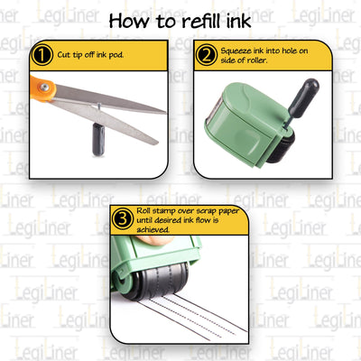 LegiLiner Self-Inking Teacher Stamp - 18mm Dotted Thirds Roller