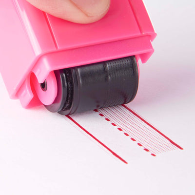 LegiLiner Self-Inking Teacher Stamp - 19mm Pink Shaded Handwriting Line Roller