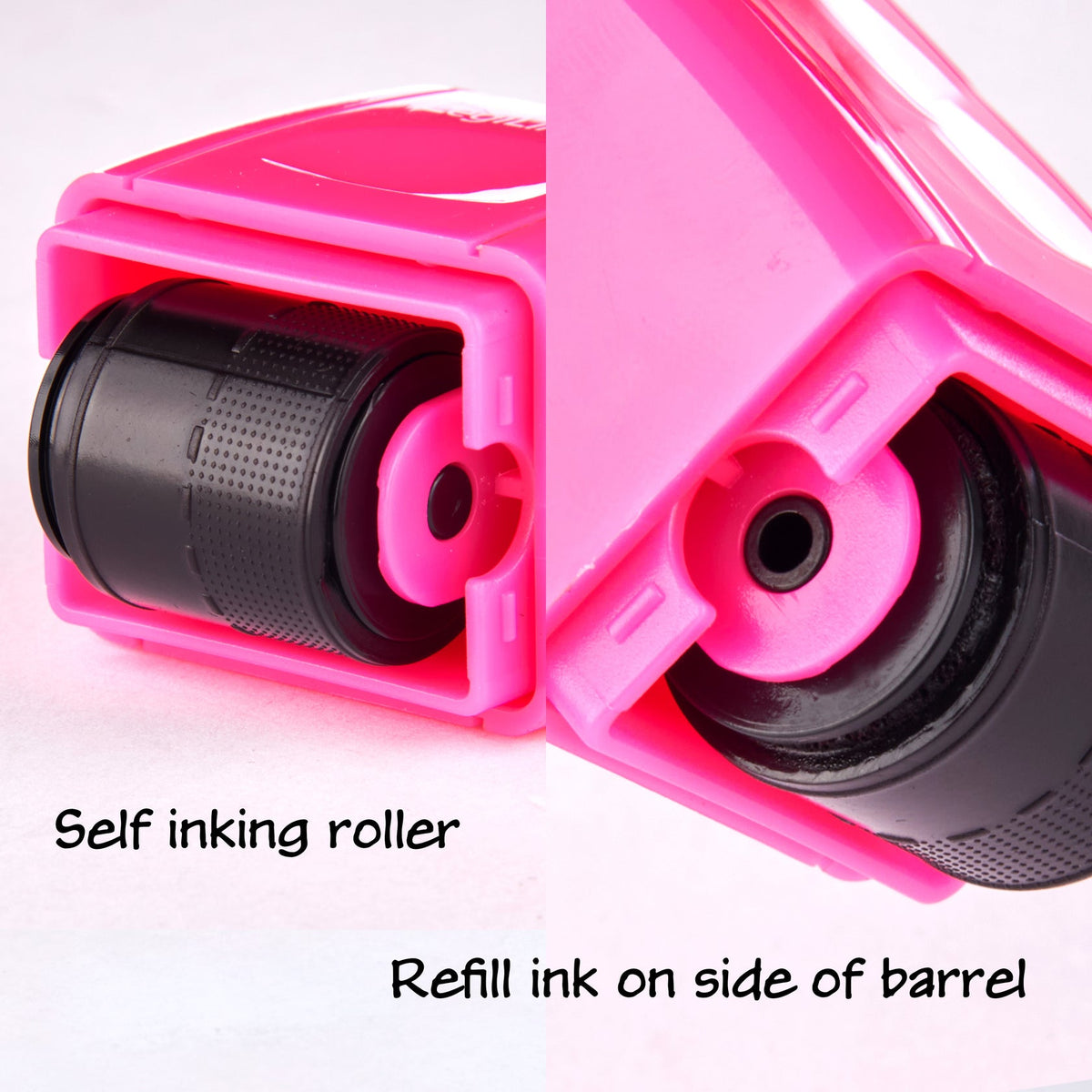 LegiLiner Self-Inking Teacher Stamp - 19mm Pink Shaded Handwriting Line Roller