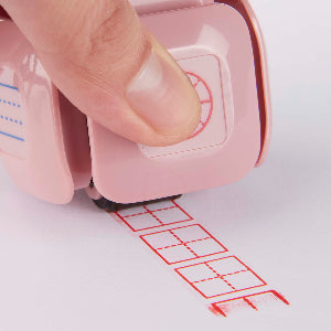 LegiLiner “LegiCube” Self-Inking Teacher Stamp - Math & Handwriting Line Multi-Roller