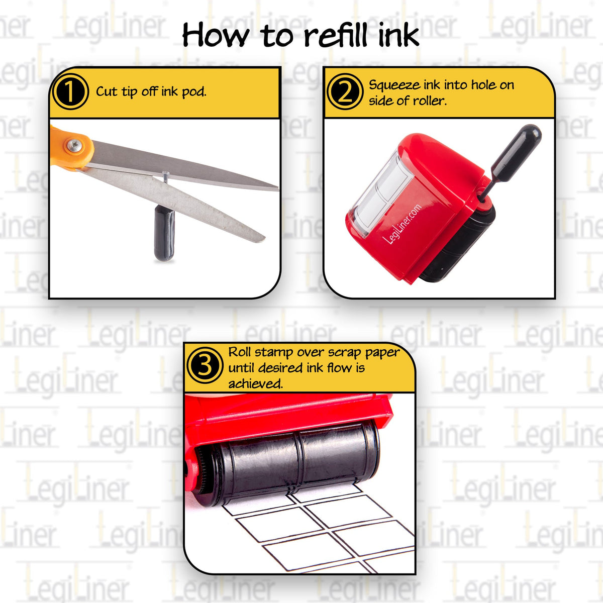 LegiLiner “LegiBoxes” Self-Inking Teacher Stamp - Math & Handwriting Box Roller