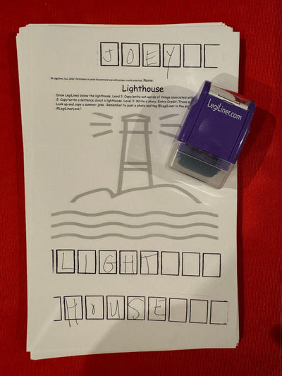 LegiLiner “LegiBox” Self-Inking Teacher Stamp - Single Math & Handwriting Box Roller