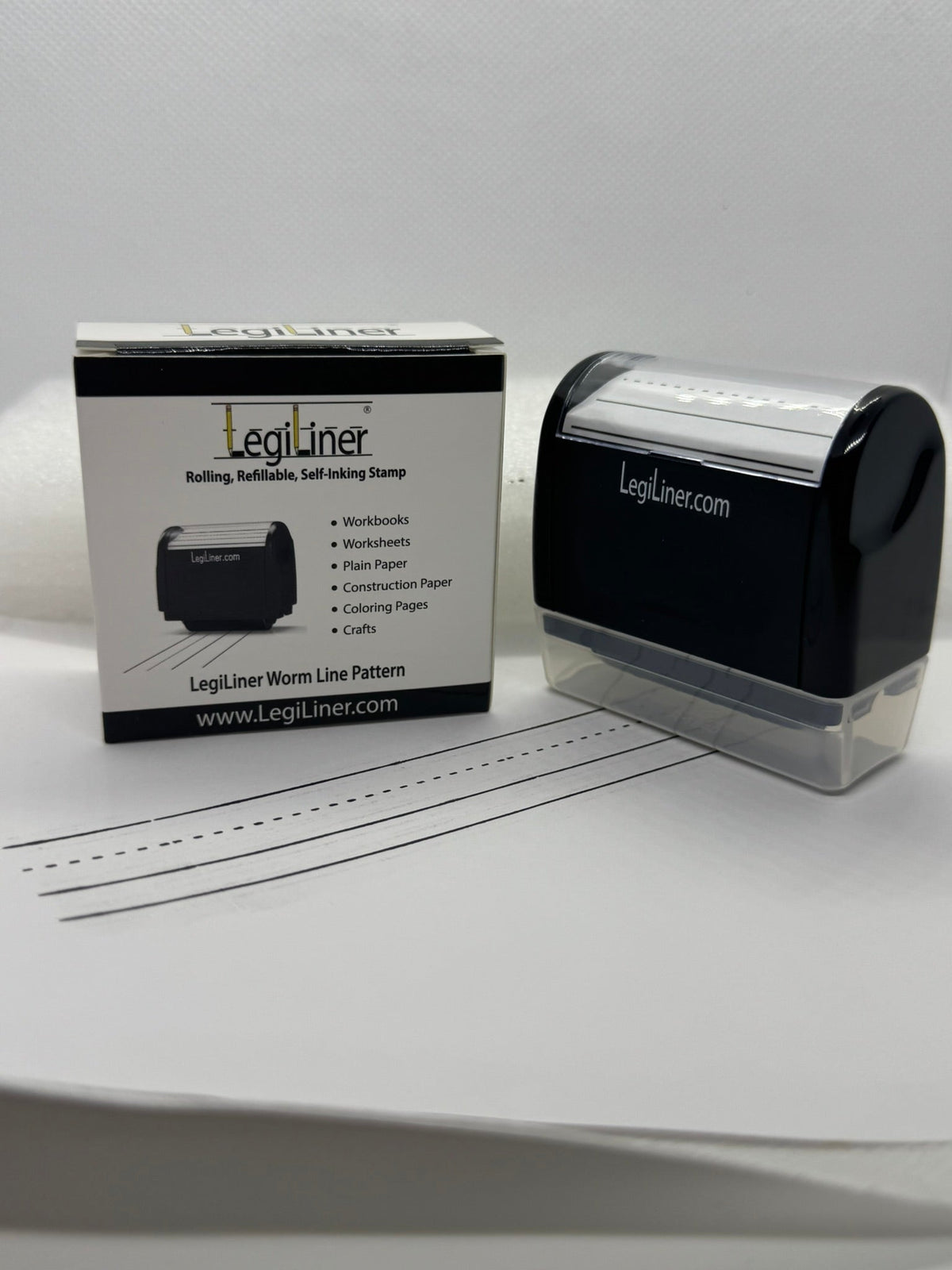 LegiLiner Self-Inking Teacher Stamp - 16mm Worm Line Handwriting Line Roller