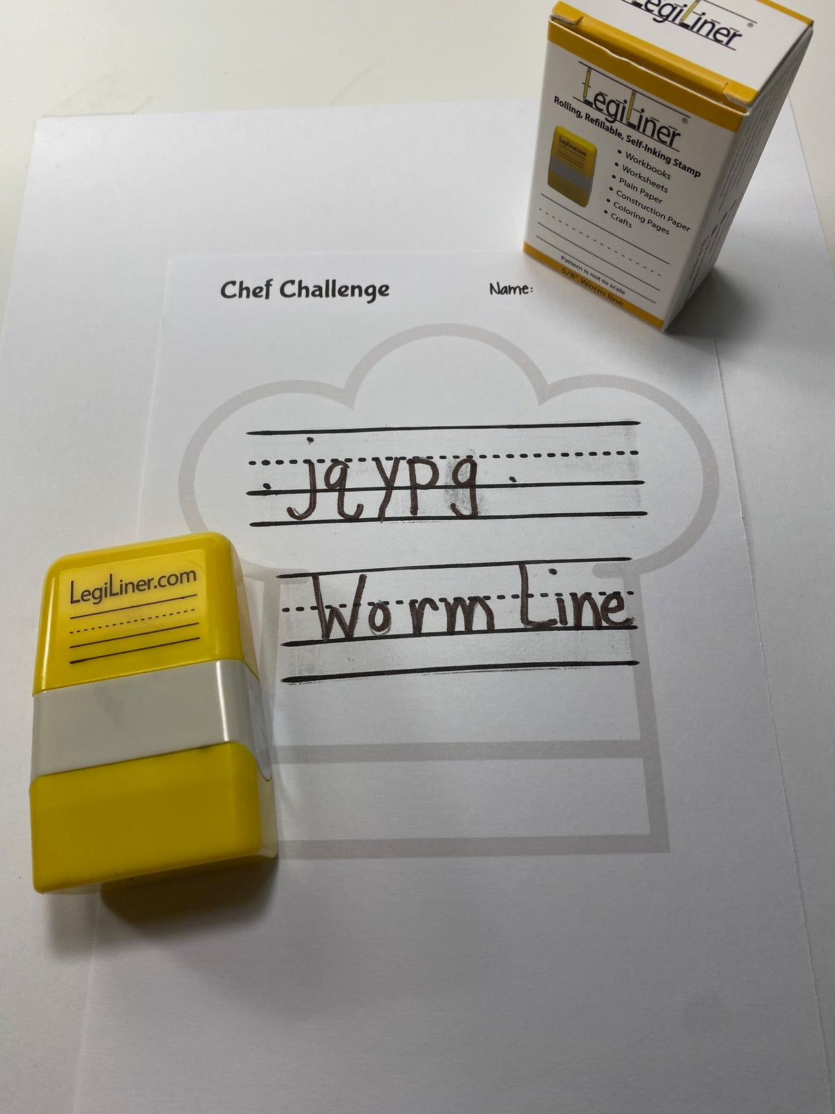 LegiLiner Self-Inking Teacher Stamp - 16mm Worm Line Handwriting Line Roller