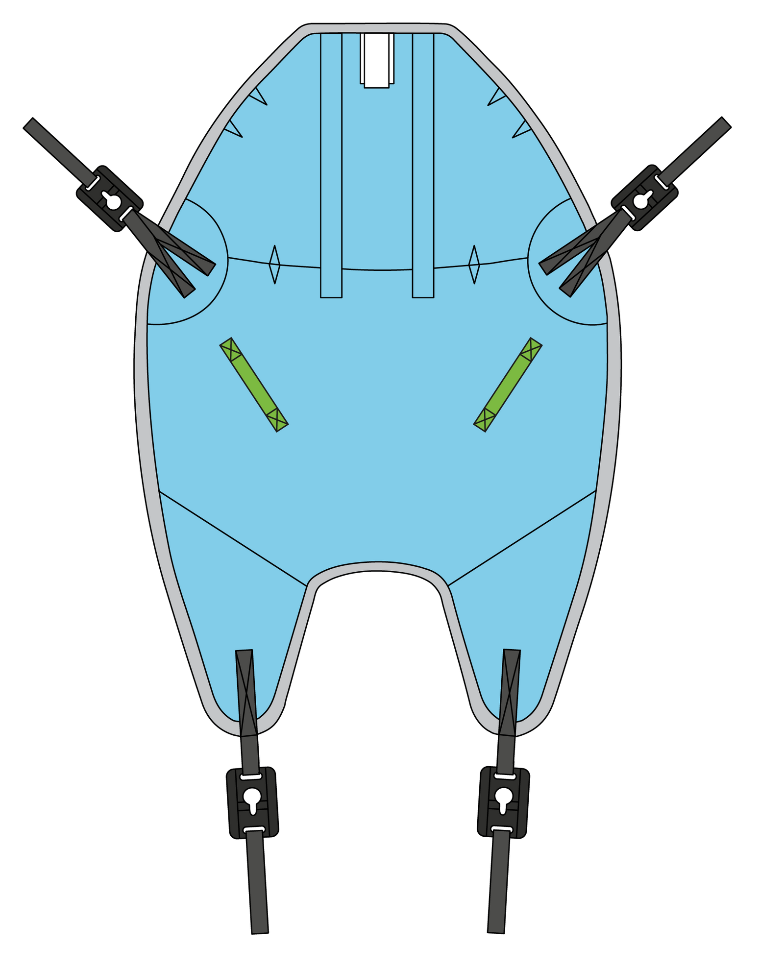 Disposable High Easy Amputee Sling - Clips