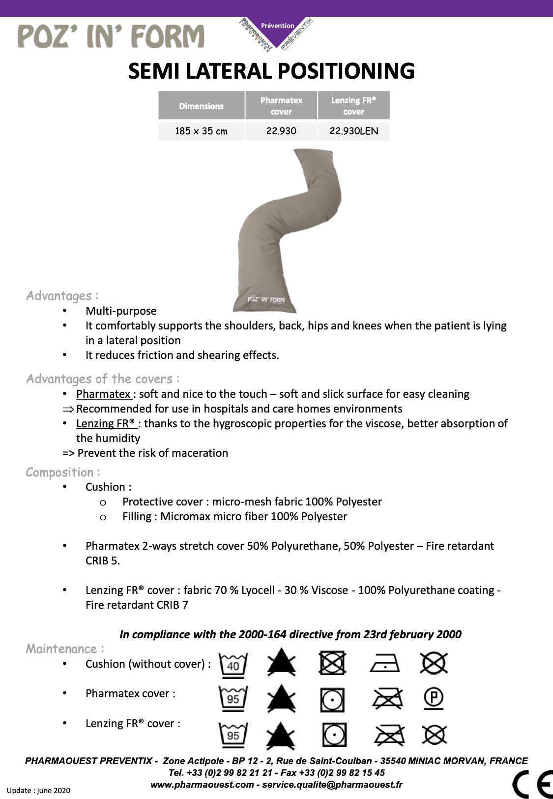 POZ' IN' FORM - SEMI-LATERAL POSITIONING CUSHION