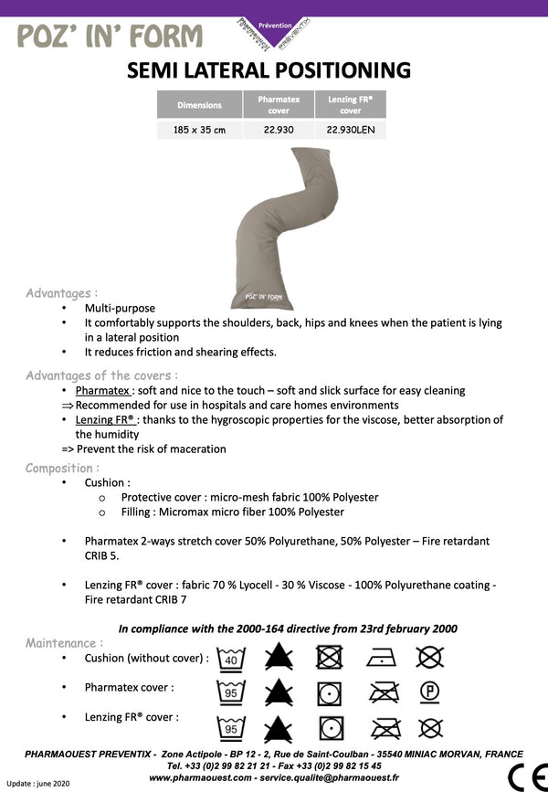 POZ' IN' FORM - SEMI-LATERAL POSITIONING CUSHION - Avant Innovations